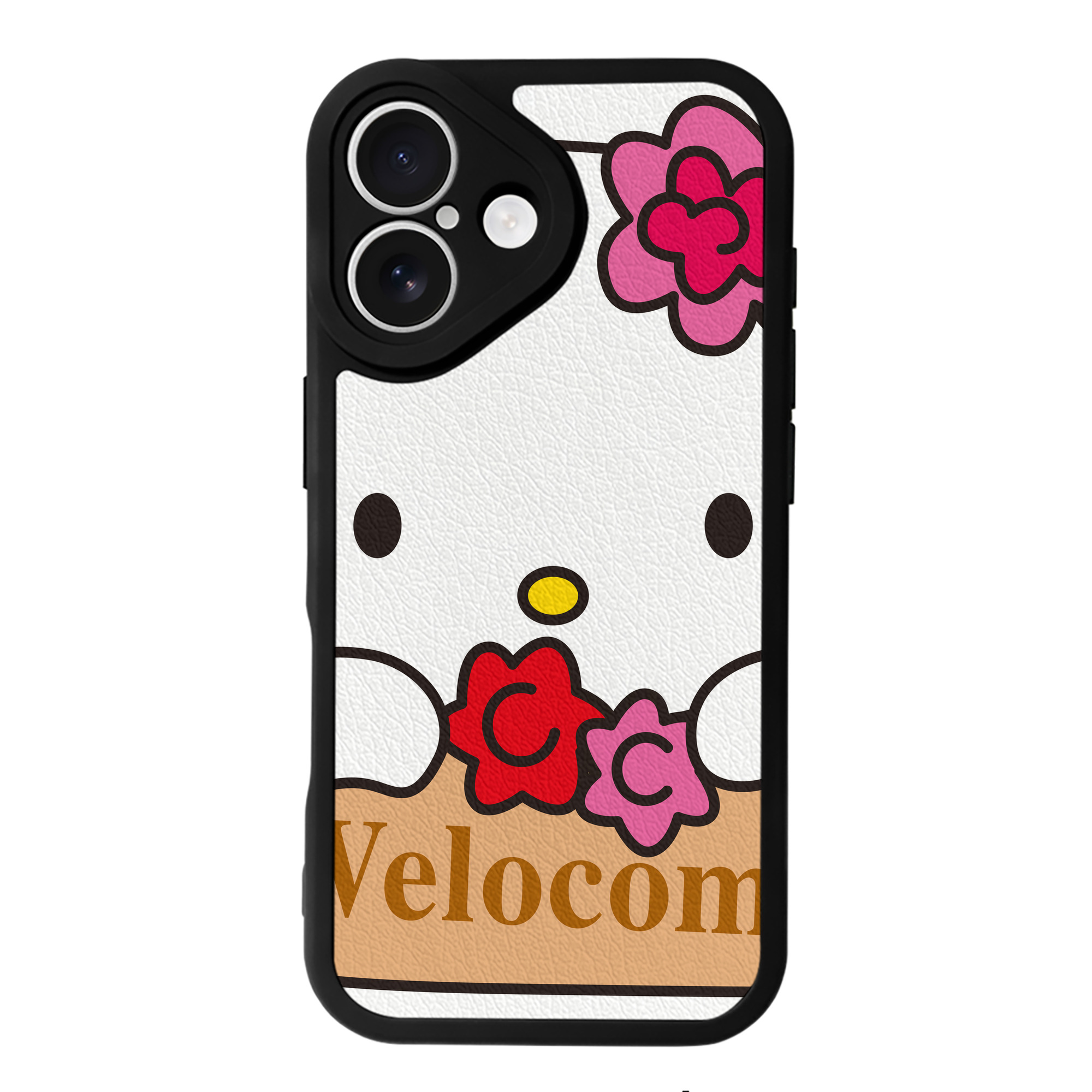（画像用） Hello Kitty ハローキティ 【iPhone 16シリーズ対応】シリコンスマホケース（レザー調） 材質：シリコン